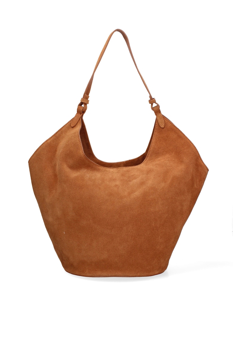 Geanta de piele intoarsa cu bareta de umar Lisabona