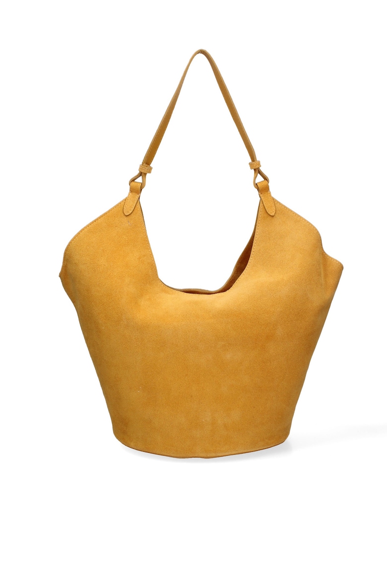 Geanta de piele intoarsa cu bareta de umar Lisabona