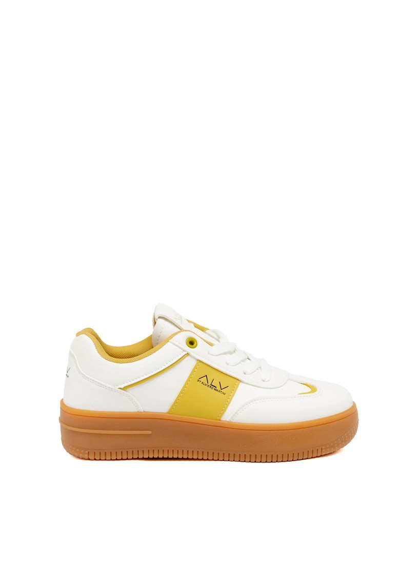 Pantofi sport wedge din piele ecologica cu logo Novara Chic