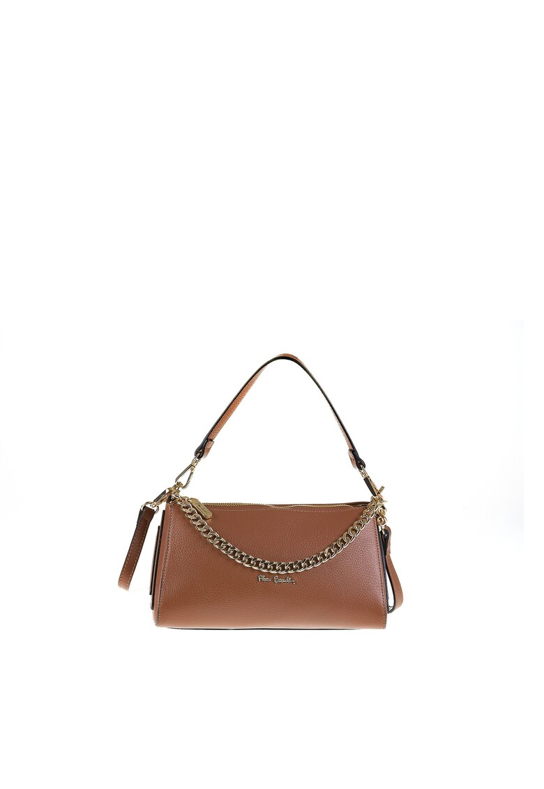 Geanta de piele cu bareta de umar Violette - Maro