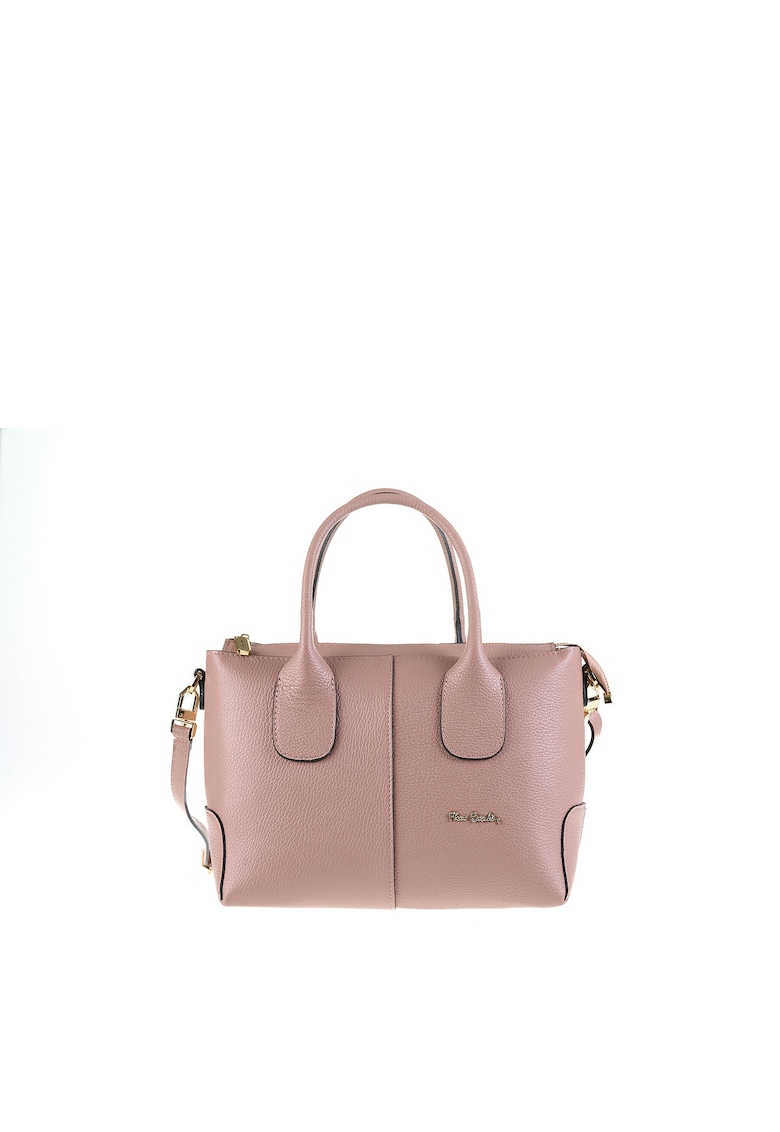 Geanta shopper de piele Silvana - Roz inchis