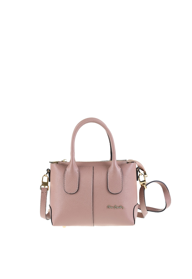 Geanta crossbody de piele Floriana - Roz inchis