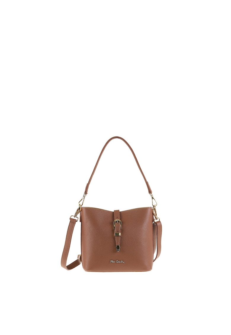 Geanta din piele cu bareta de umar Valeria - Maro