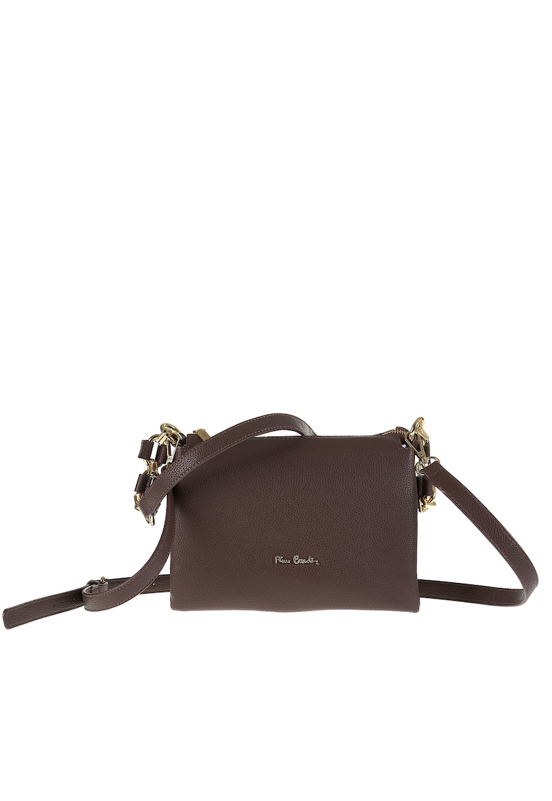 Geanta crossbody de piele cu bareta ajustabila Brunilde - Maro inchis