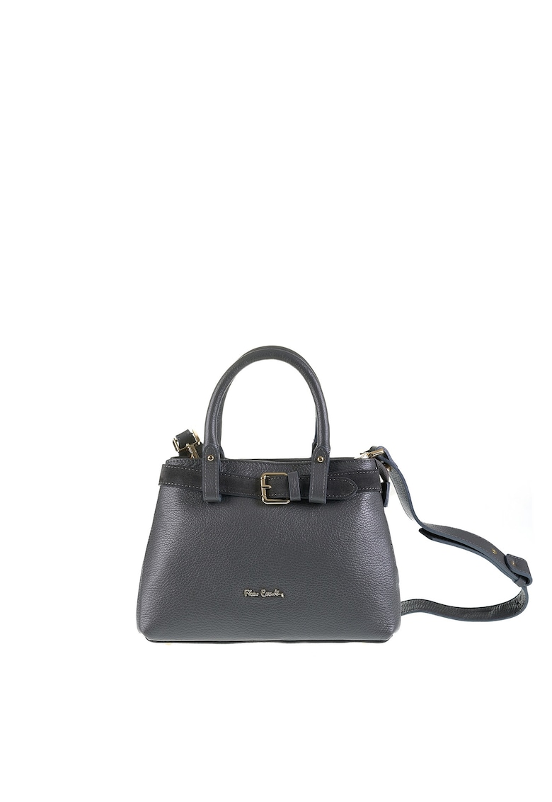 Geanta din piele cu bareta de umar si catarama Lumina Elite