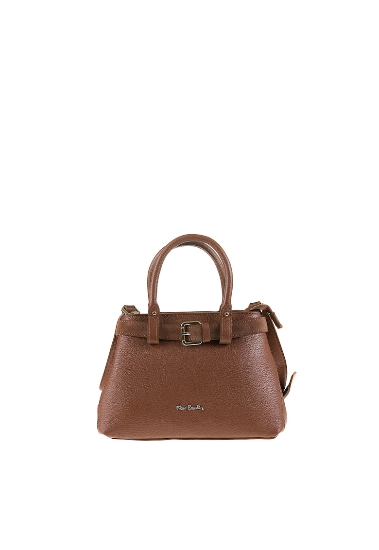 Geanta din piele cu bareta de umar si catarama Lumina Elite