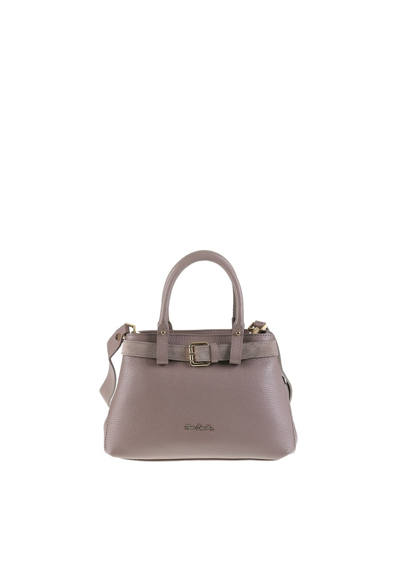 Geanta din piele cu bareta de umar si catarama Lumina Elite