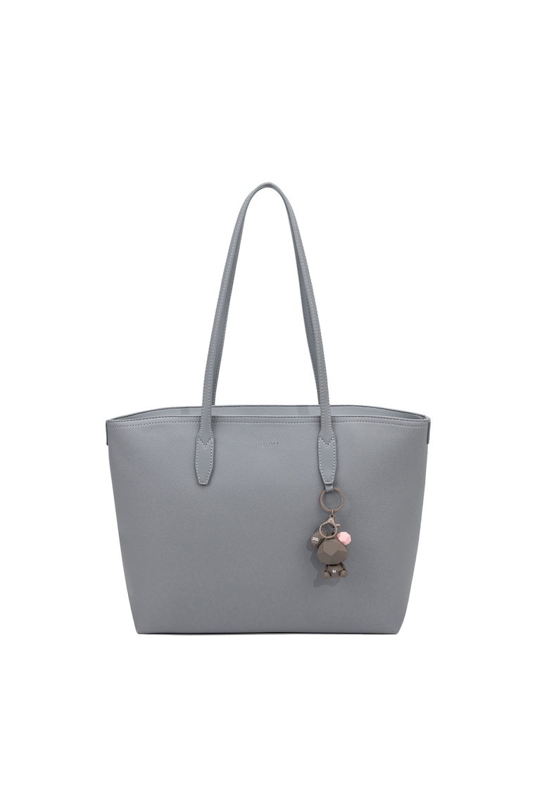 Geanta din piele ecologica cu bareta de umar si breloc cu ursulet Silvana