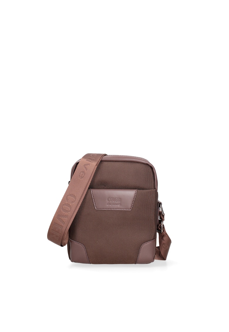 Geanta crossbody dreptunghiulara cu bareta ajustabila - Maro