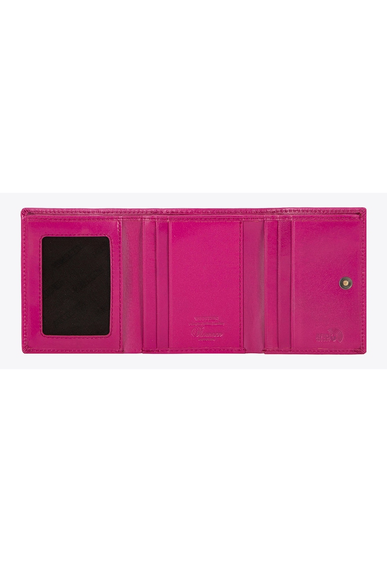 Wittchen Portofel dama din piele naturala - fucsia - cu 4 locuri pentru carduri - 2 compartimente pentru bancnote - 10x8cm