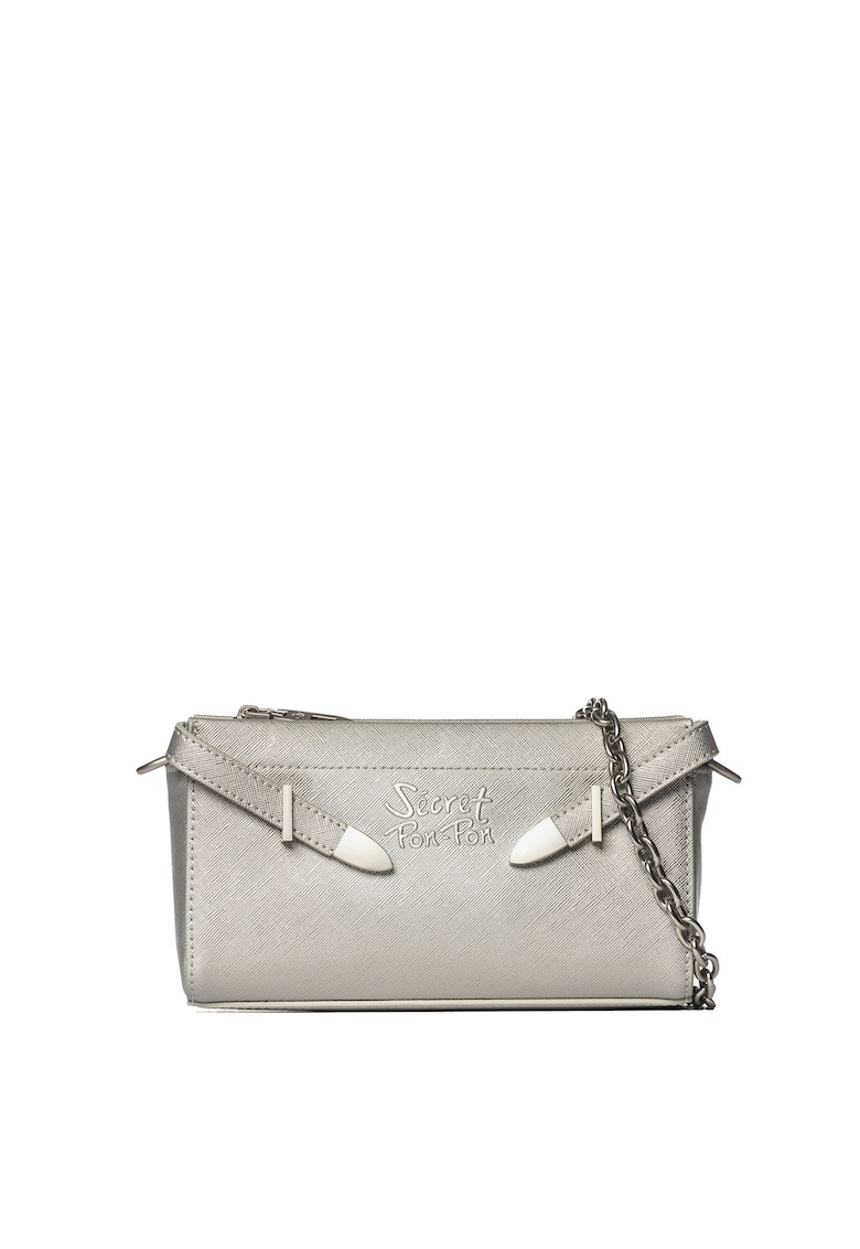 SECRET PON PON. - Geanta crossbody din piele ecologica cu bareta din lant