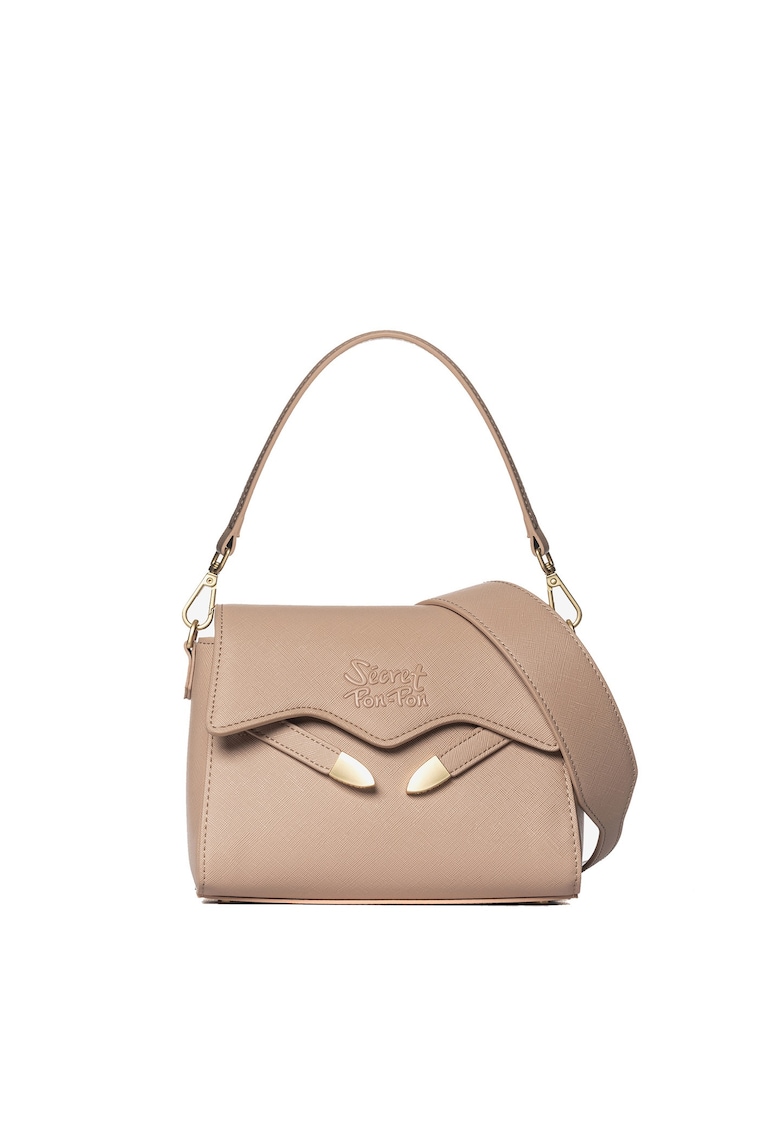 SECRET PON PON. - Geanta crossbody din piele ecologica cu clapa Iduna Lux