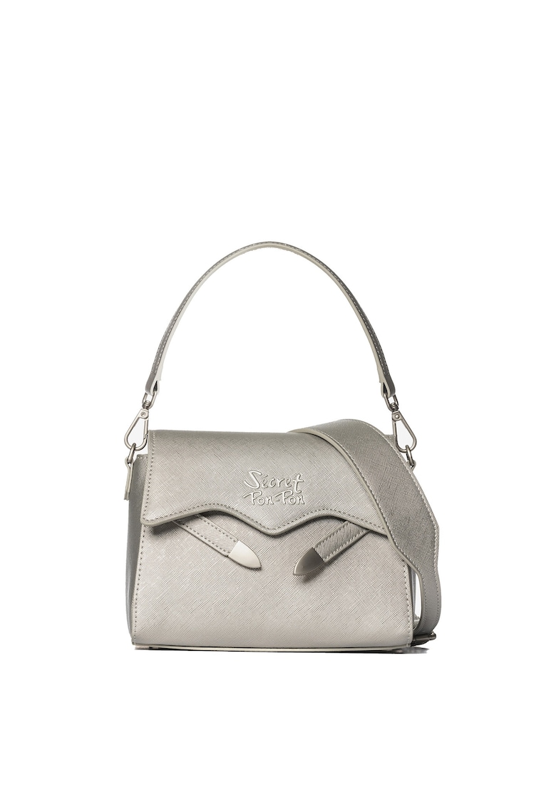 SECRET PON PON. - Geanta crossbody din piele ecologica cu clapa Iduna Lux