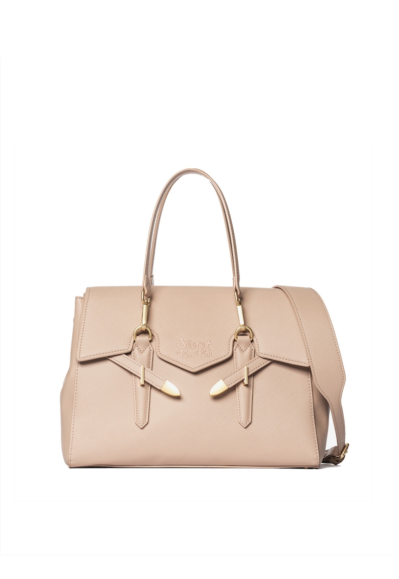 SECRET PON PON. - Geanta din piele ecologica cu maner Elora