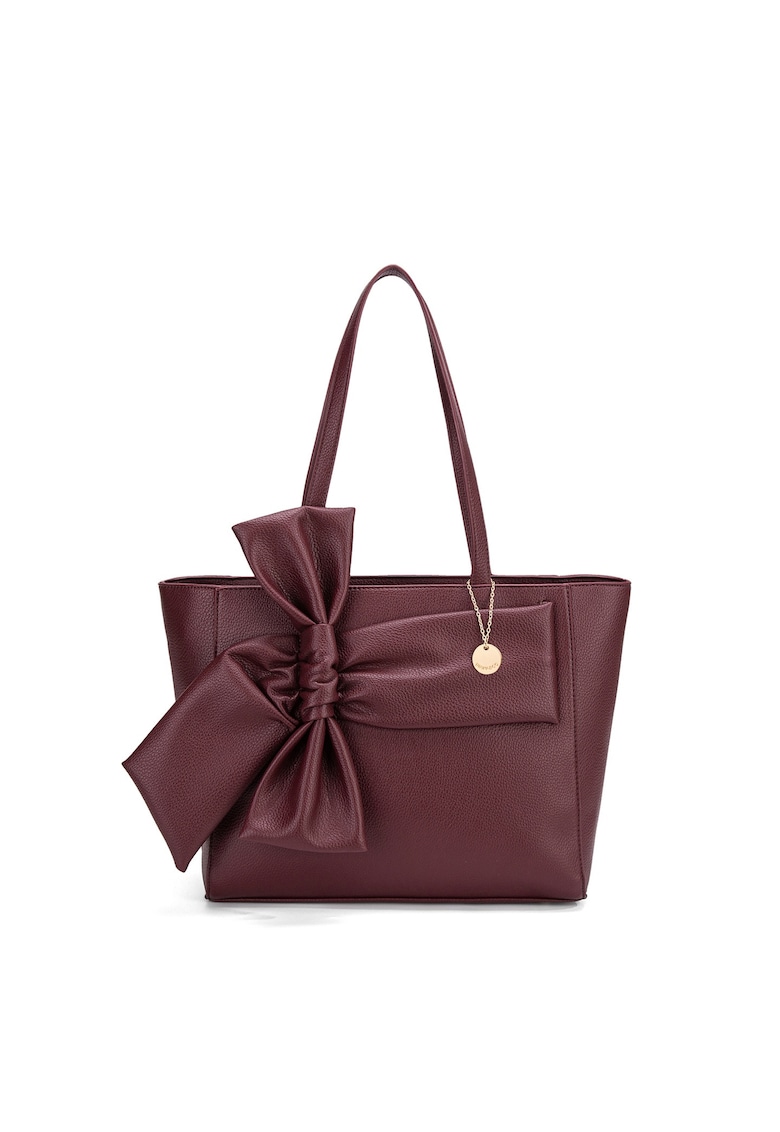 Geanta shopper cu fermoar Velvetine Elite - Visiniu