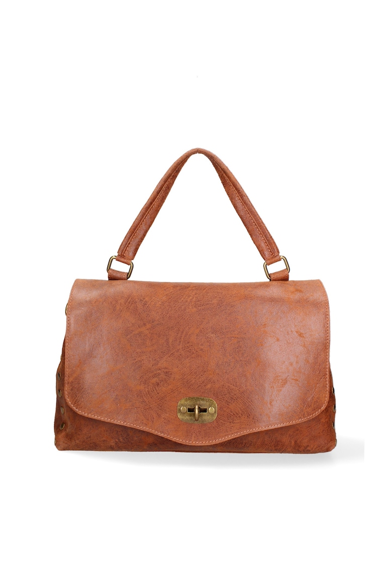 Geanta din piele cu bareta de umar si inchidere cu clapa Silvana Prime