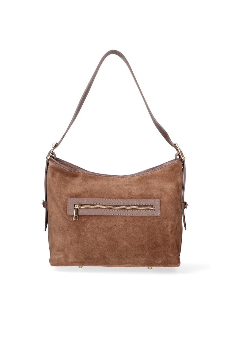 Geanta de piele intoarsa cu bareta de umar Araminta Pro