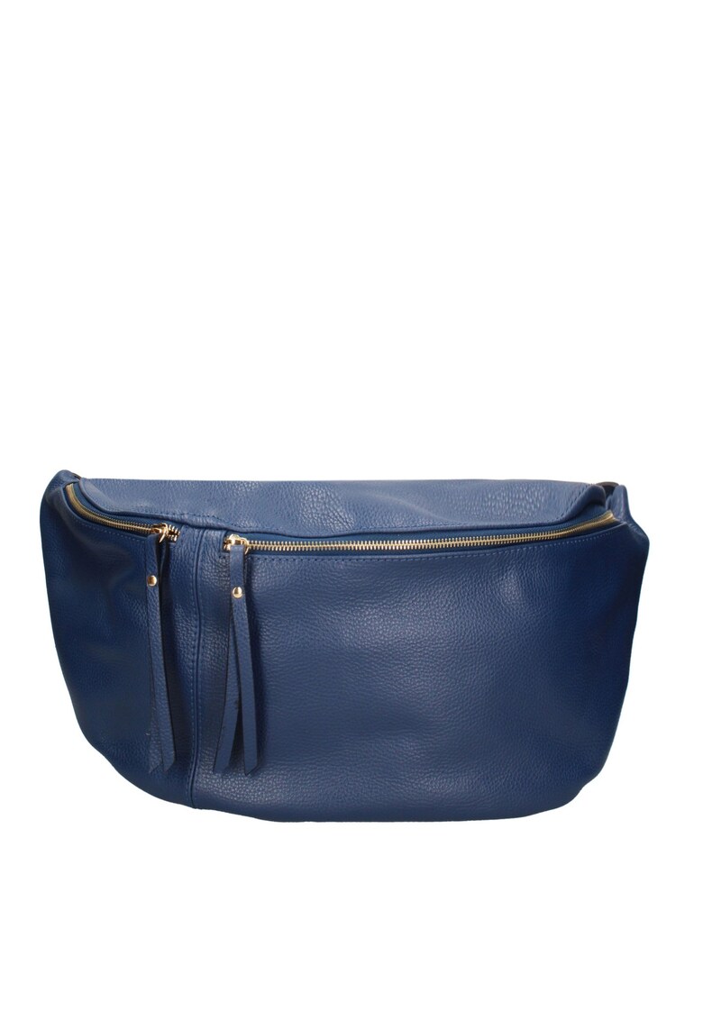 Geanta crossbody de piele - Albastru inchis