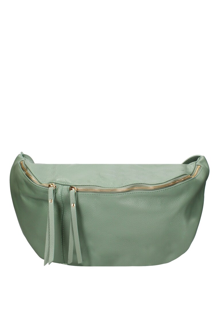 Geanta crossbody de piele - Verde menta