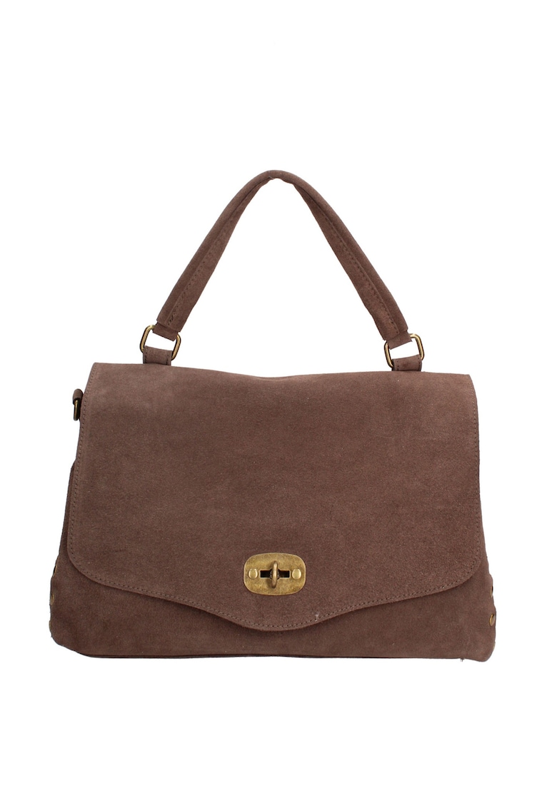 Geanta din piele intoarsa cu bareta de umar Zelia Elite