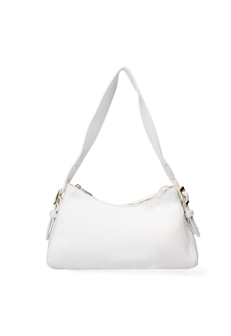 . Geanta din piele cu bareta de umar Calliope - Alb
