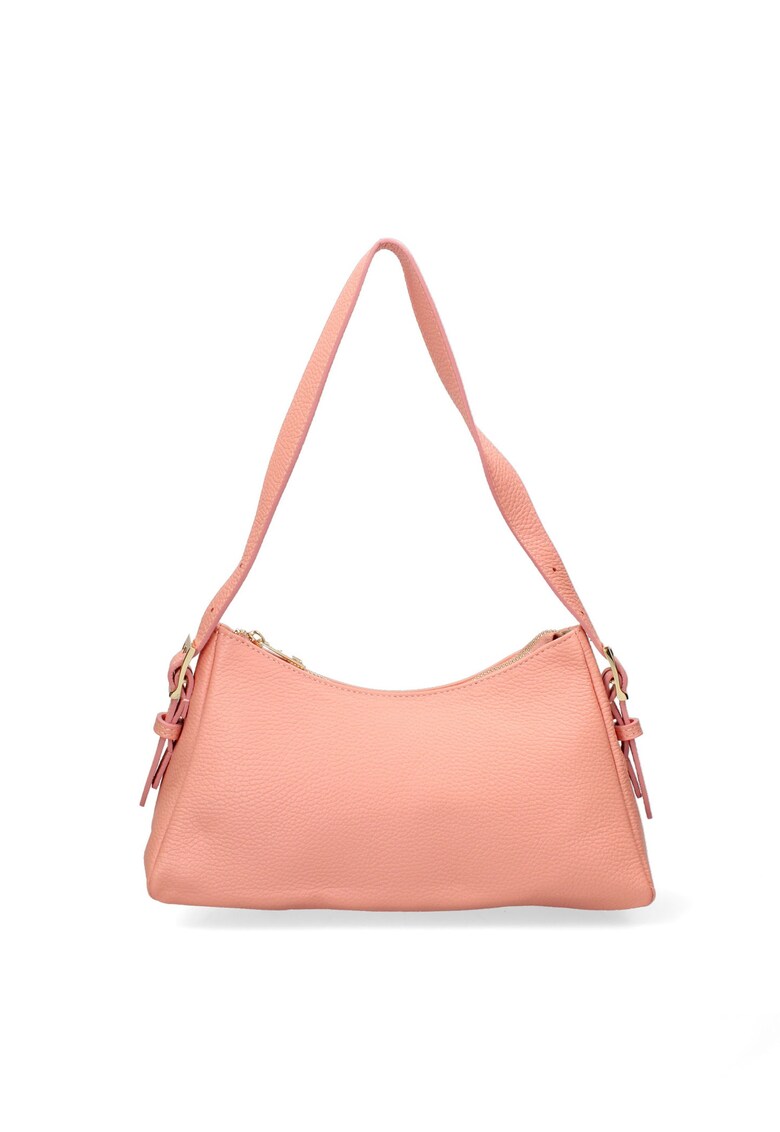 . Geanta din piele cu bareta de umar Calliope - Roz somon