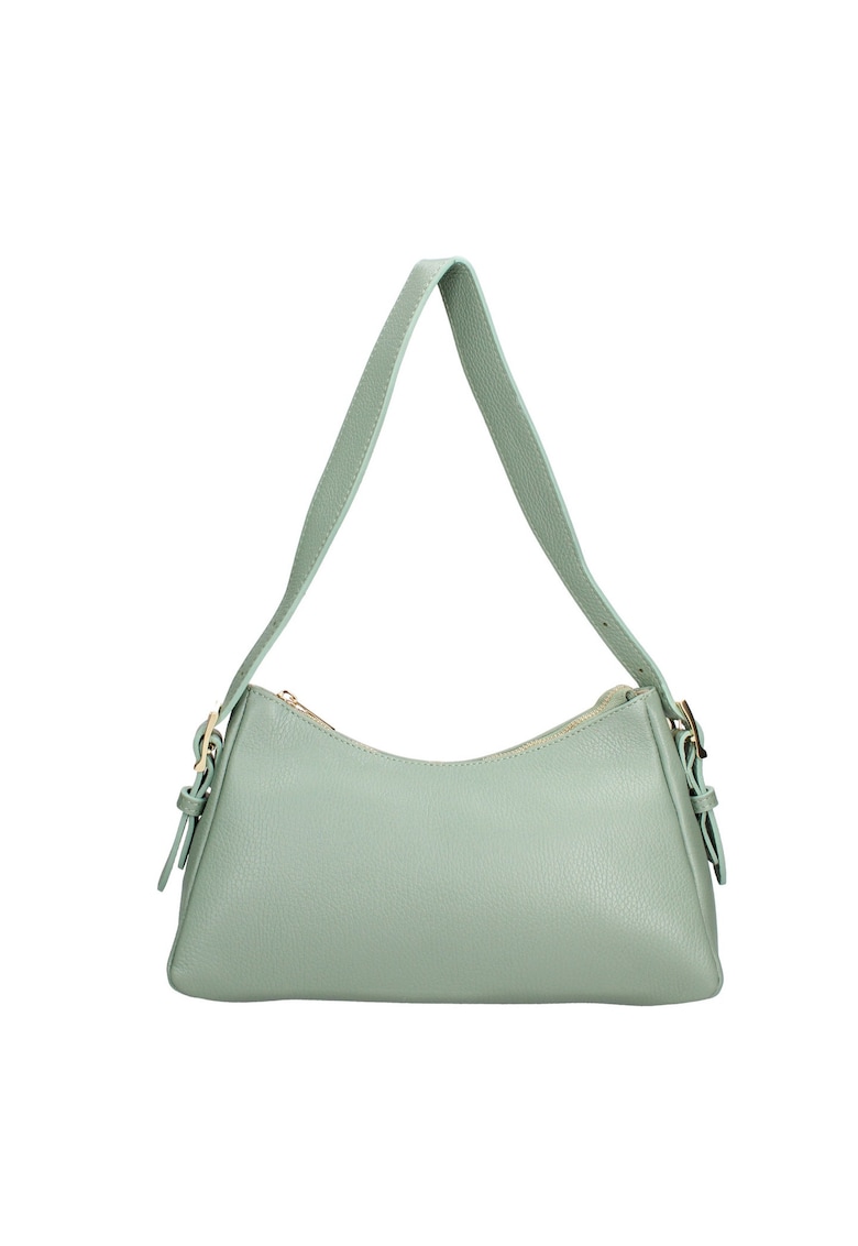 . Geanta din piele cu bareta de umar Calliope - Verde menta