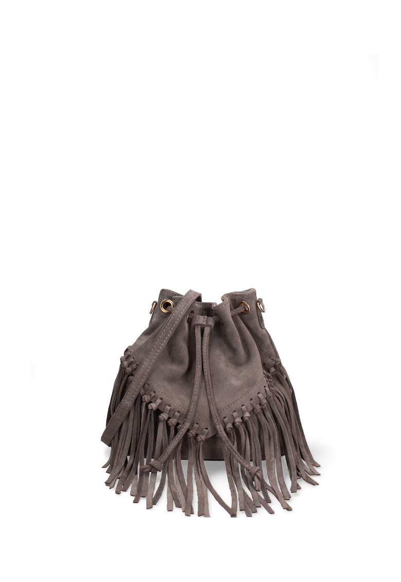 Geanta bucket din piele intoarsa Umbria Plus