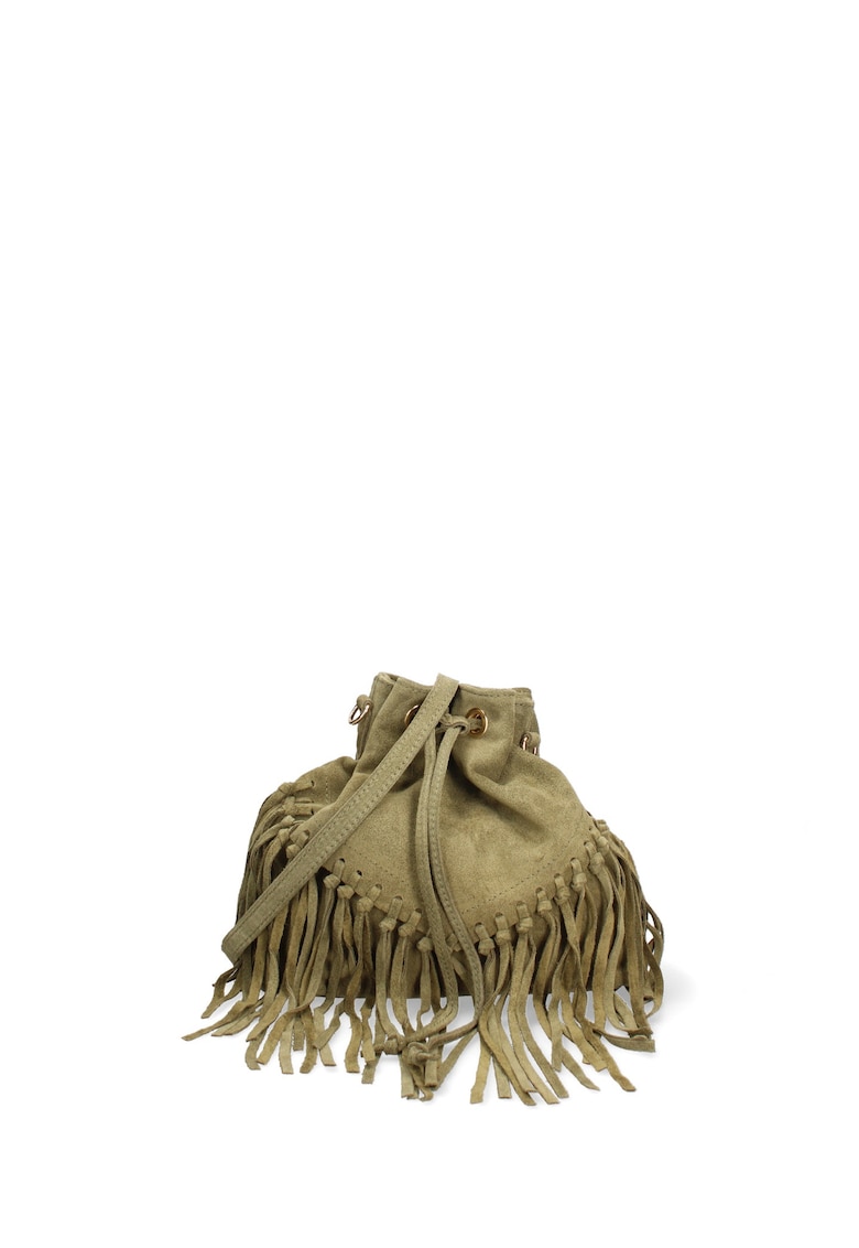 Geanta bucket din piele intoarsa Umbria Plus