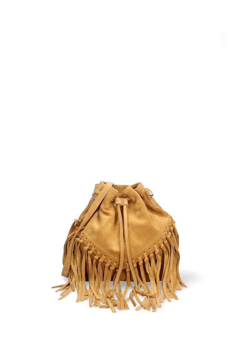 Geanta bucket din piele intoarsa Umbria Plus