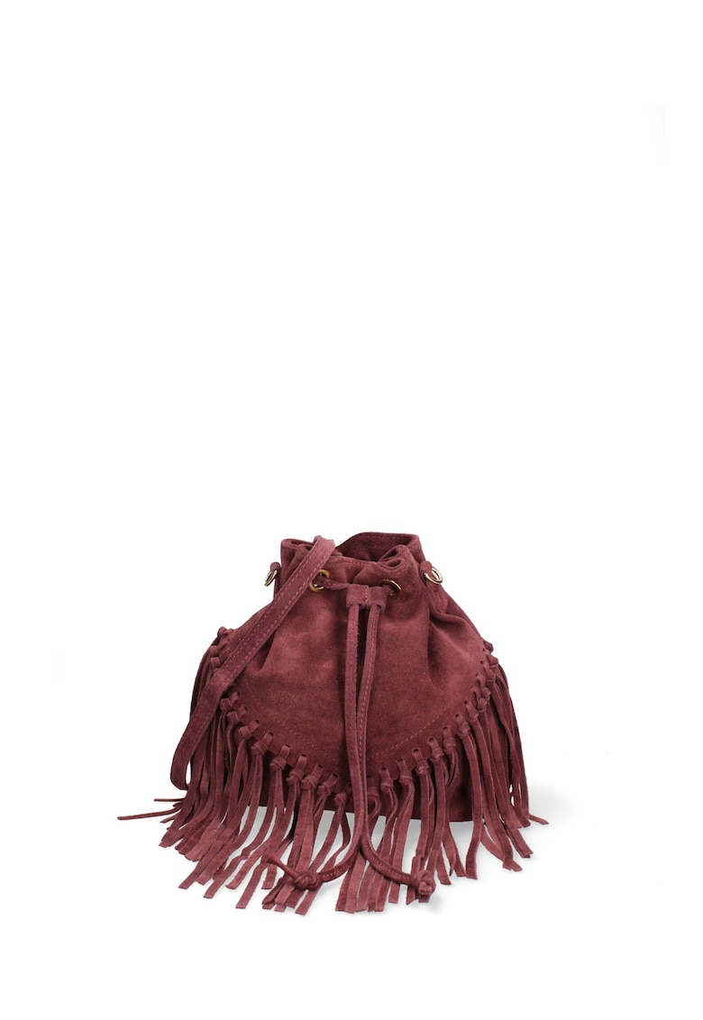 Geanta bucket din piele intoarsa Umbria Plus