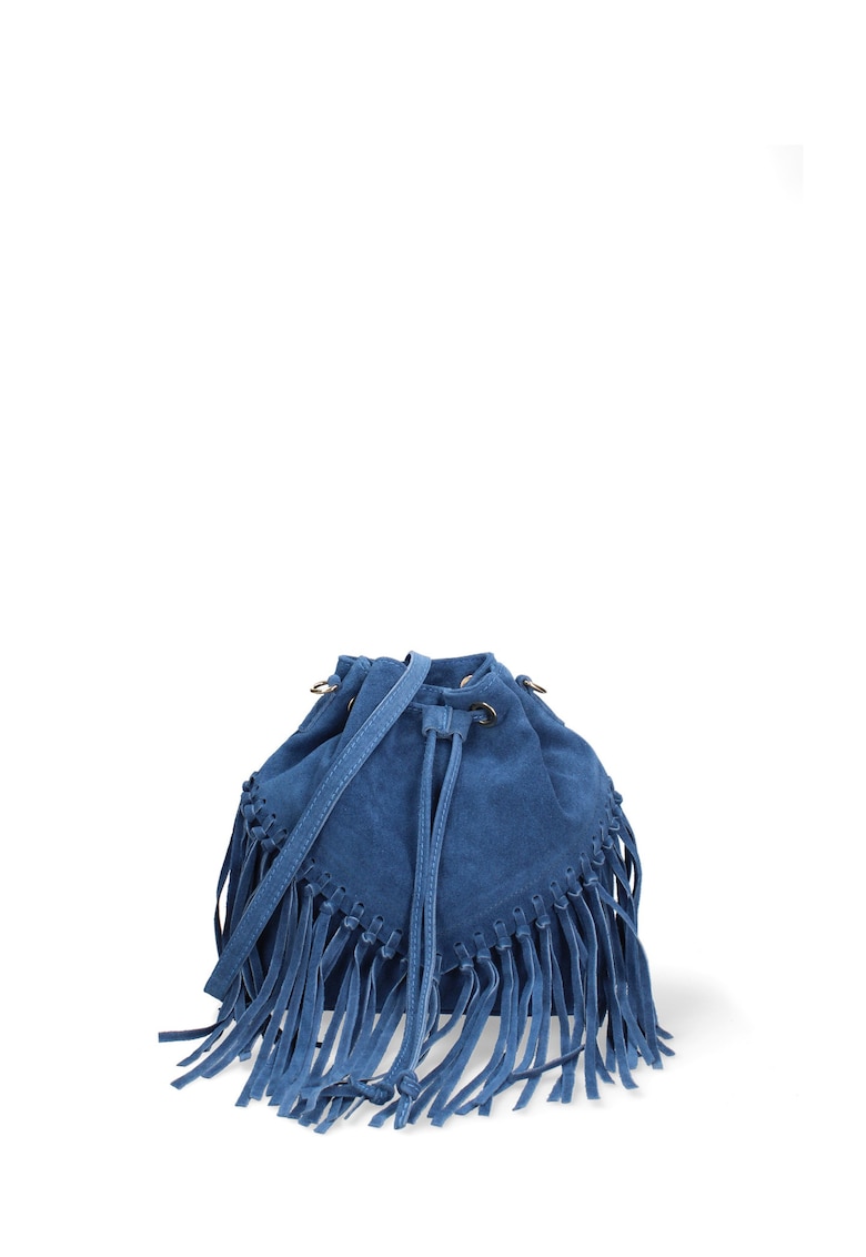 Geanta bucket din piele intoarsa Umbria Plus