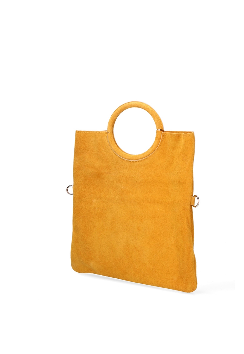 Geanta din piele intoarsa cu maner si etui interior detasabil Zelia