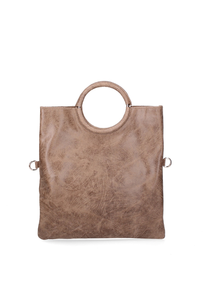 Geanta din piele intoarsa catifelata cu maner si bareta de umar