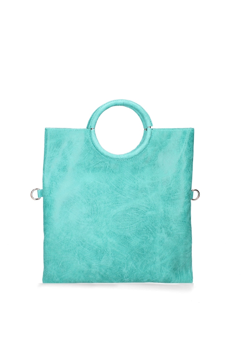 Geanta din piele intoarsa catifelata cu maner si bareta de umar