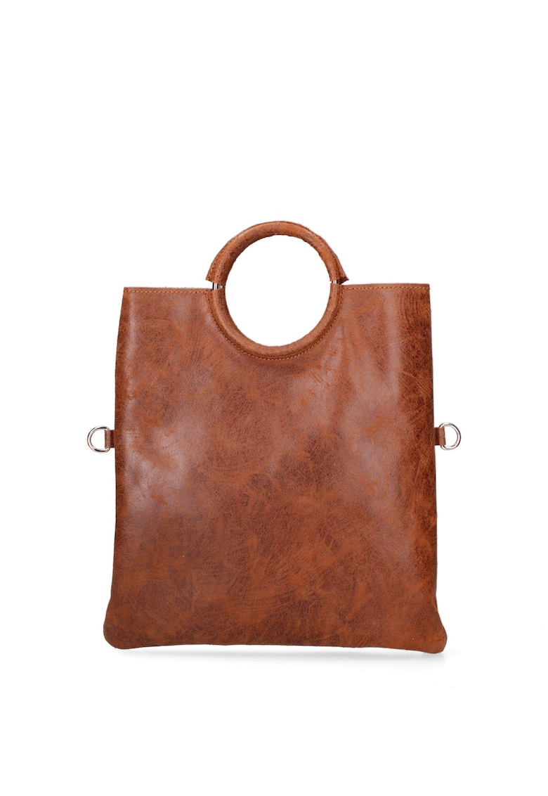 Geanta din piele intoarsa catifelata cu maner si bareta de umar