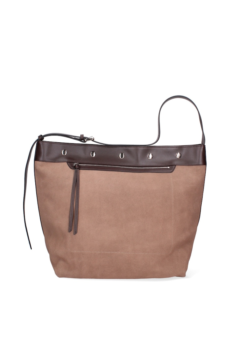 Geanta din piele intoarsa cu bareta de umar Ardenza