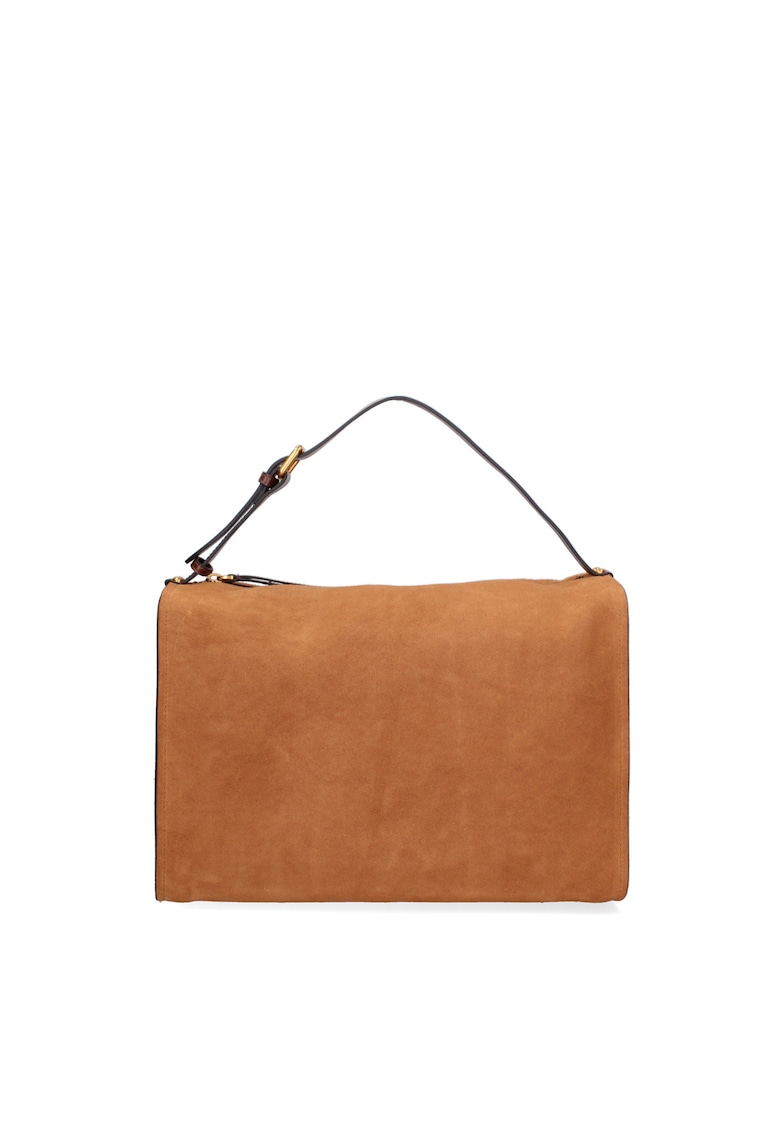 Geanta din piele intoarsa cu bareta de umar Cielia