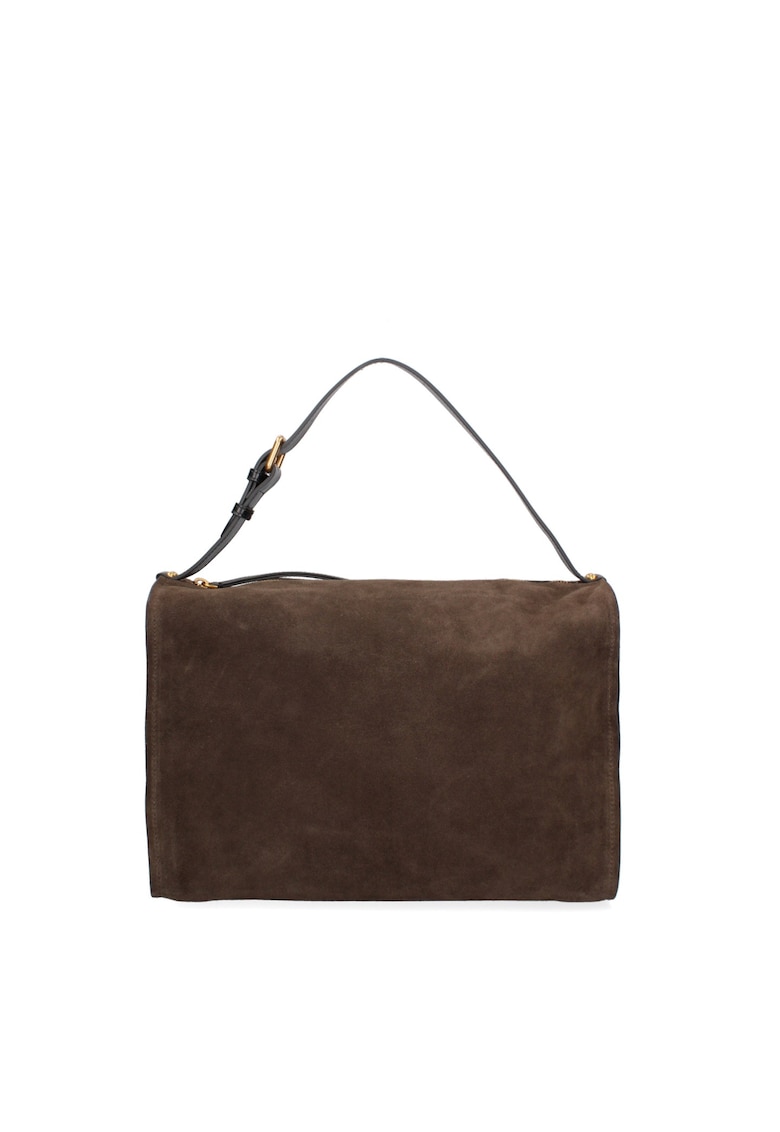 Geanta din piele intoarsa cu bareta de umar Cielia