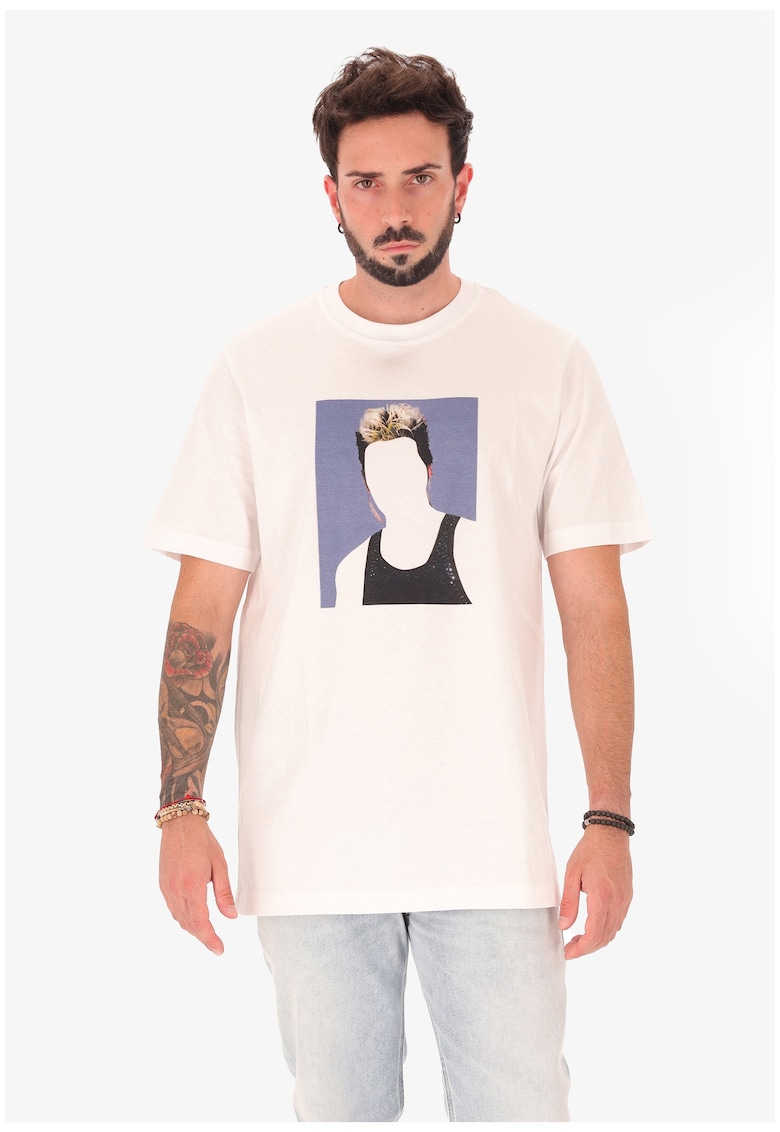 Tricou lejer cu imprimeu - Alb