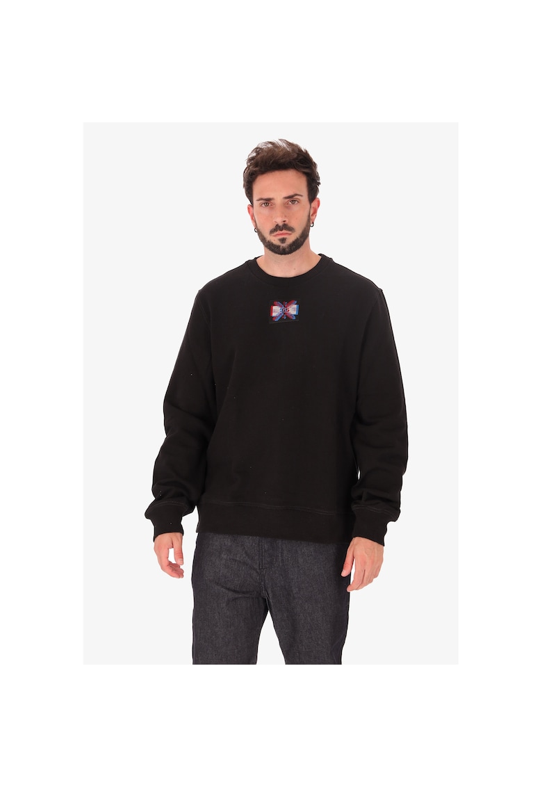 Bluza de trening cu decolteu la baza gatului si monograma