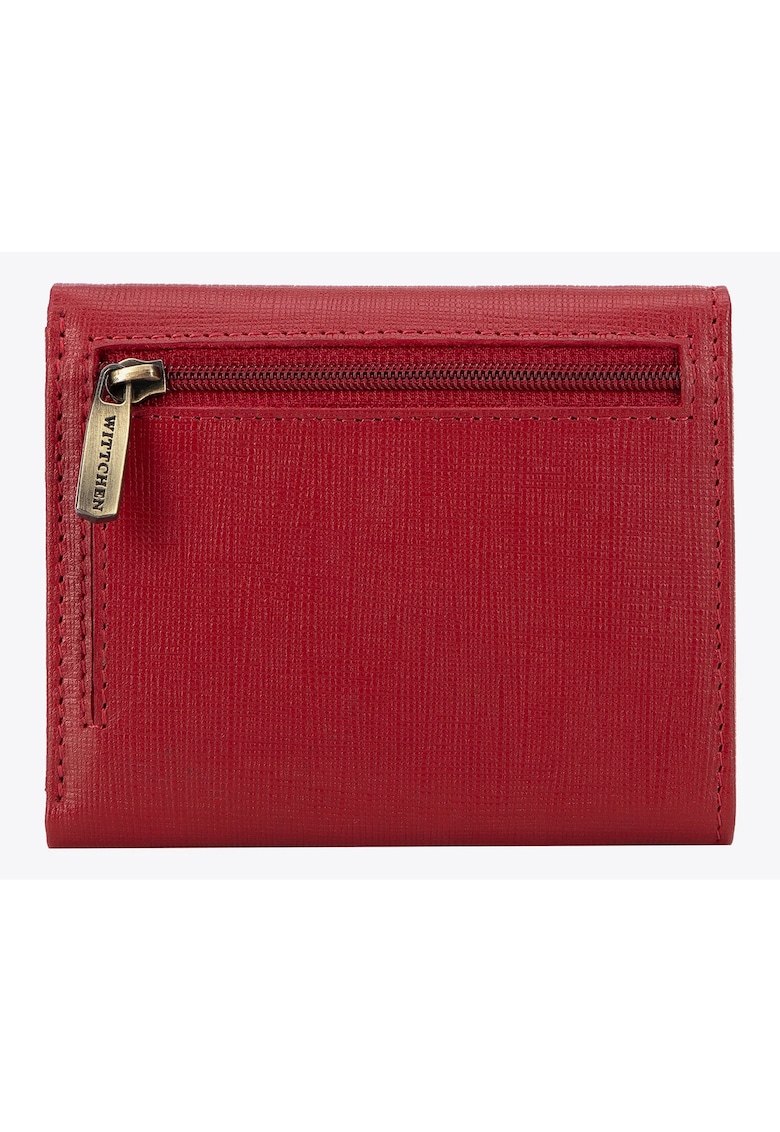 Wittchen Portofel dama Saffiano - piele naturala - rosu - 9x11cm