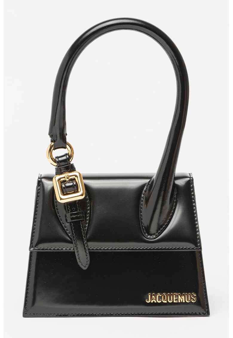 Geanta crossbody din piele lacuita cu logo metalic Chiquito