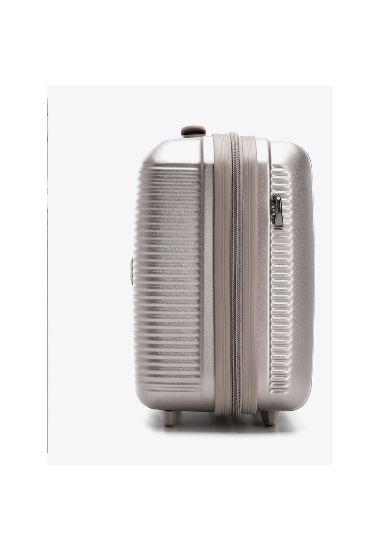 Cosmetica de calatorie din polikarbon - design elegant - dimensiuni aproximative 30x20x10cm - culoare bej