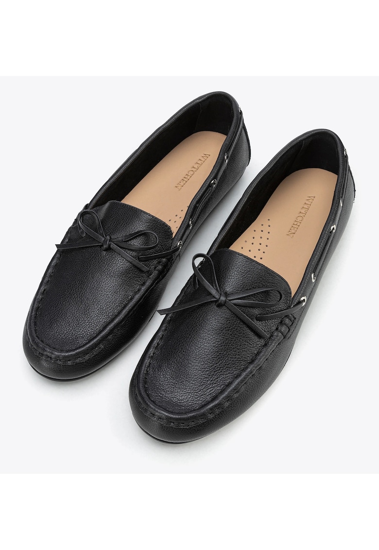 Wittchen Mocasini dama piele naturala - snur decorativ - talpa flexibila - negru