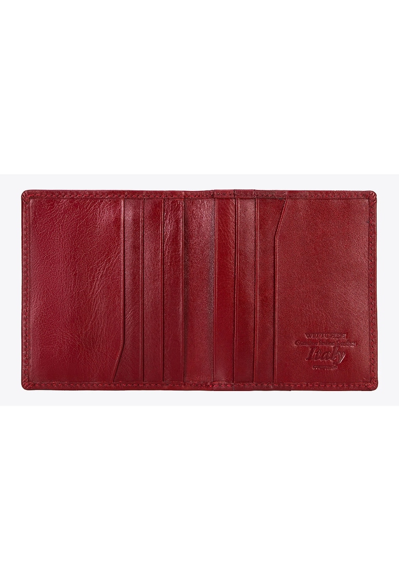 Portofel din piele pentru carduri colectia Italy - 9x10cm - piele naturala - rosu