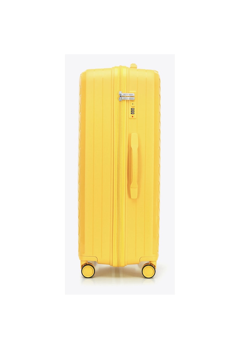 Troler mare polipropilen - galben - 4 roti - 2 compartimente - 75x50x30cm