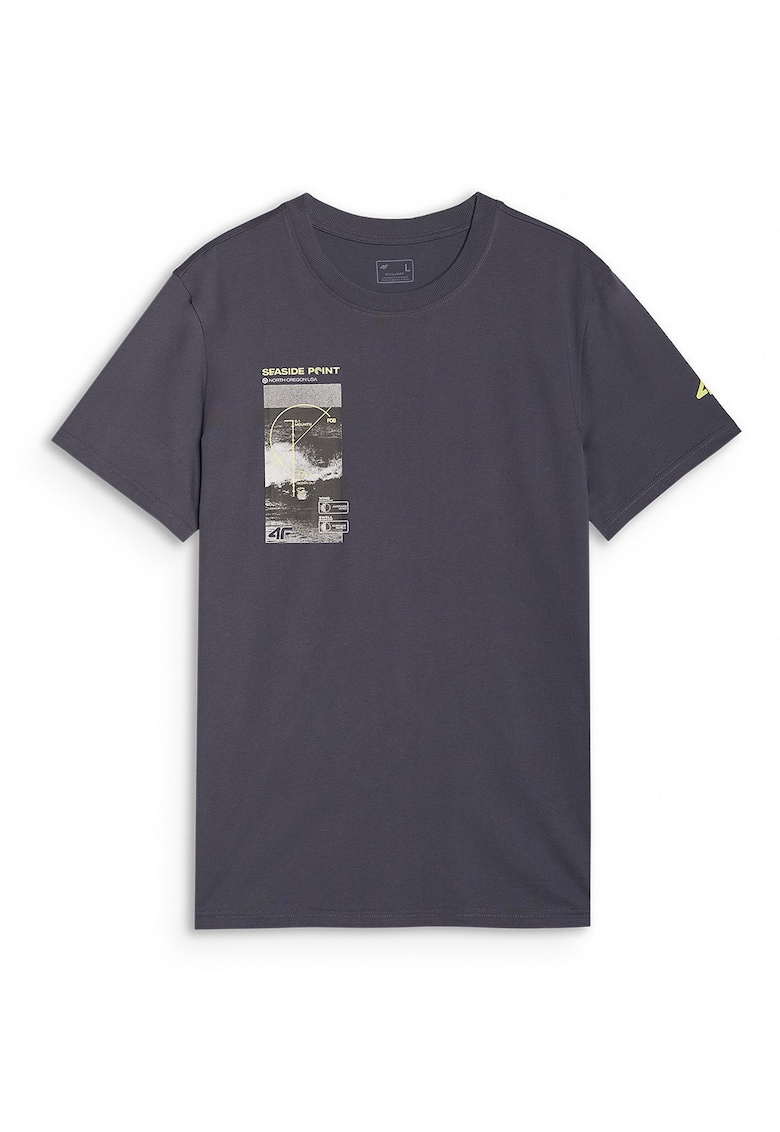 Tricou Barbati Antracit - 100% Bumbac - Imprimeu - Gri antracit