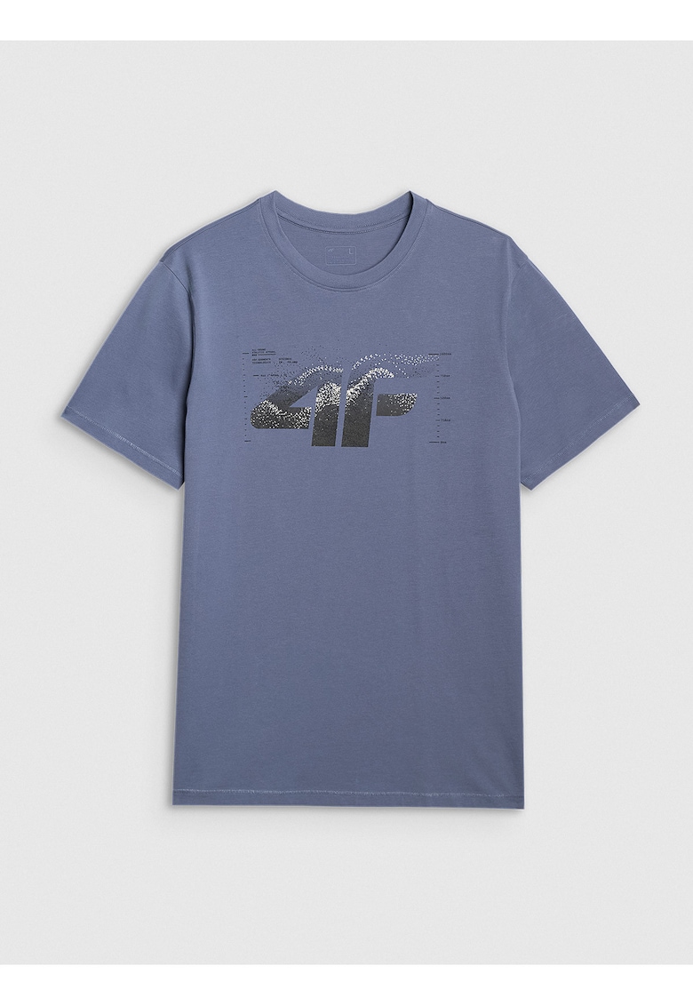 Tricou Barbati Din Bumbac - Regular-Fit - Denim - Imprimeu Frontal - Ideal Casual si Sportstyle - Marime XXL