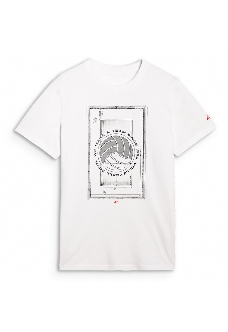 Tricou Barbati Alb 100% Bumbac - Volei - AW25